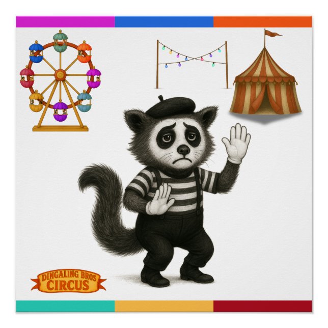 Poster Marcel, civette mime (Devant)