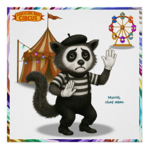 Poster Marcel, civette mime