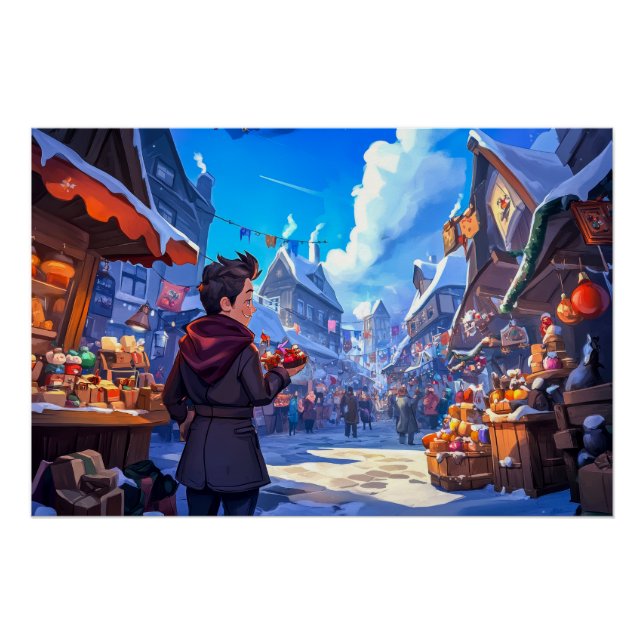 Poster Marché de Noël (Devant)