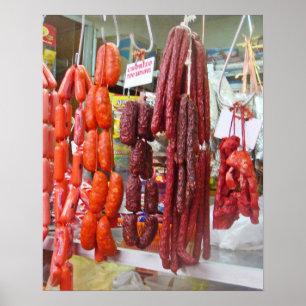 Poster Marché de saucisse à Lima