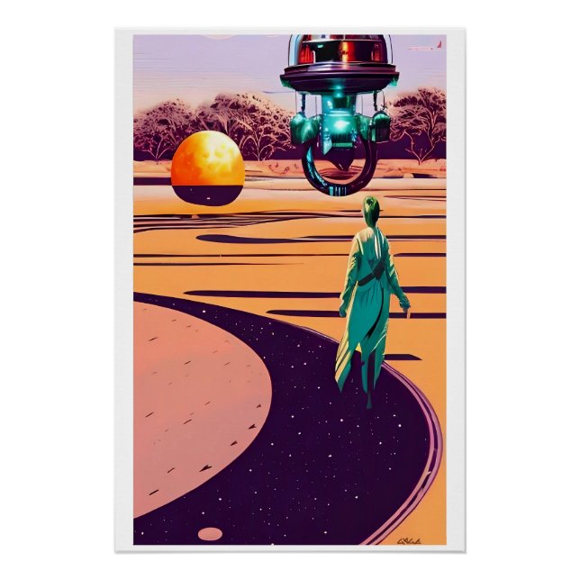Poster Marcher vers l'avenir en somnambule (Devant)