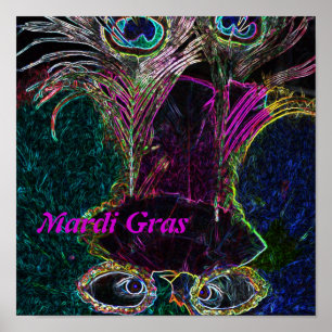 Poster Mardi gras dans l'impression couleur