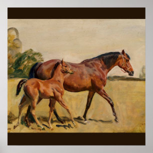 Poster Mare and Foal by Munnings