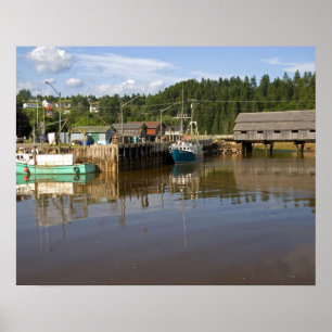 Poster Marée moyenne dans la baie de Fundy à St. Martins,