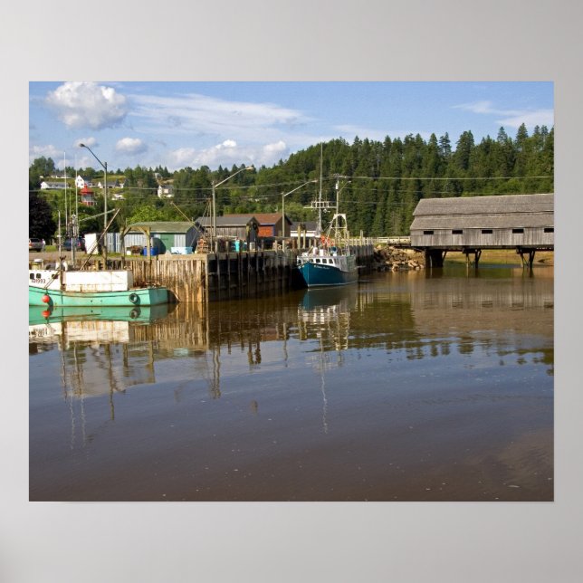 Poster Marée moyenne dans la baie de Fundy à St. Martins, (Devant)