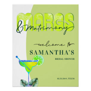 Poster Marges Mariage Tequila Fête des mariées Bach Bienv