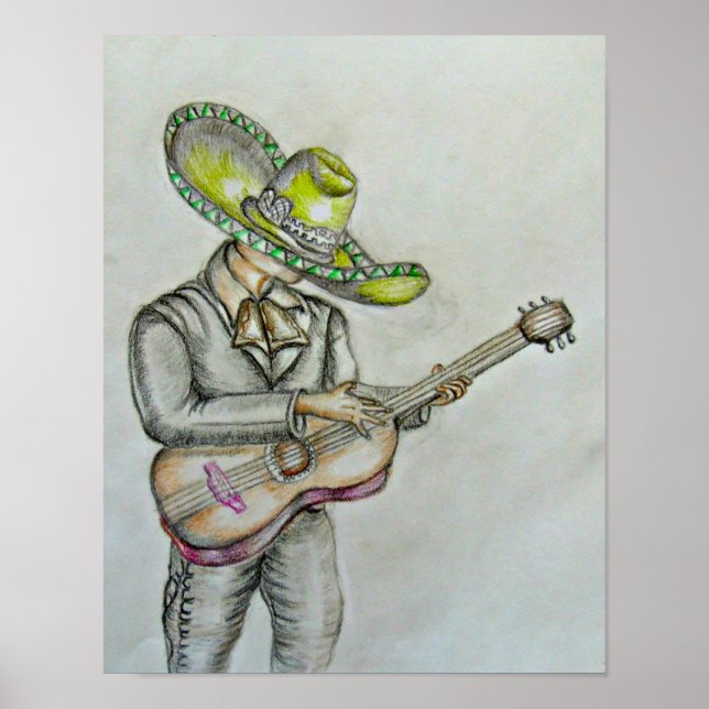 Poster Mariachi avec guitare (Devant)