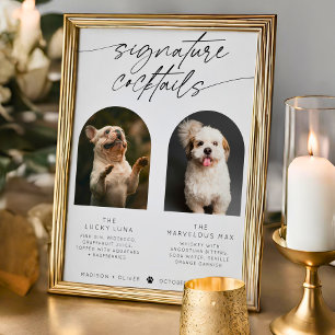 Poster Mariage à l'arche moderne cocktails signature phot