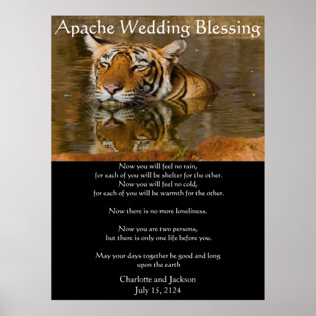 Poster Mariage Apache Bénédiction Tiger (Devant)
