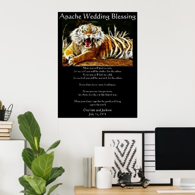 Poster Mariage Apache Bénédiction Tiger (Bureau à domicile)