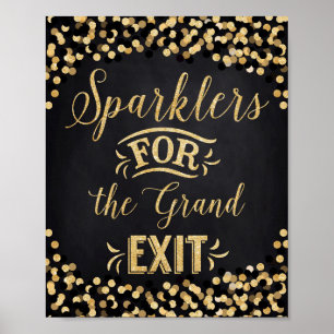 Poster mariage Black Gold- Sparklers