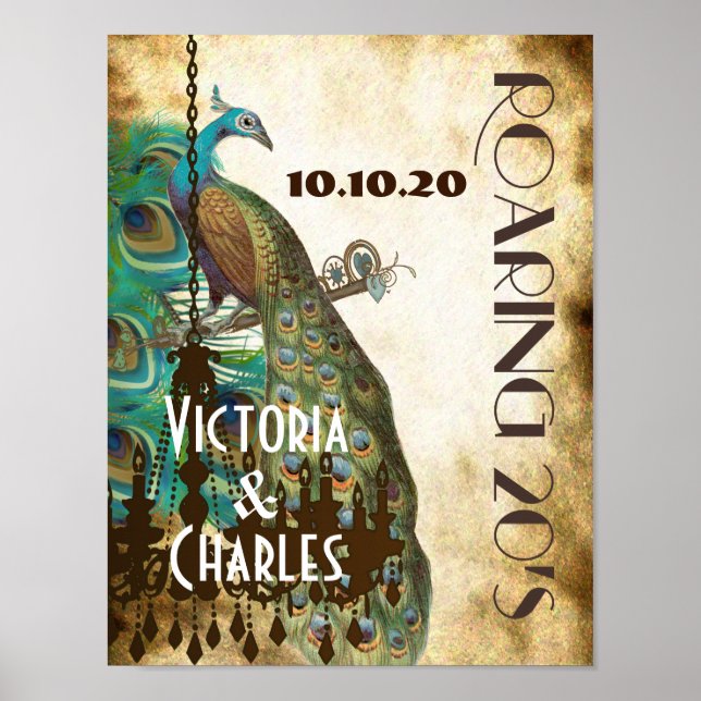 Poster Mariage de Peacock Roaring 20's (Devant)