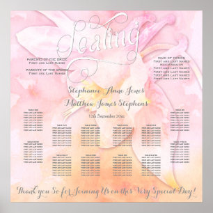 Poster Mariage D'EAU DE COLUMBINE ROSE COULEUR FLEURS