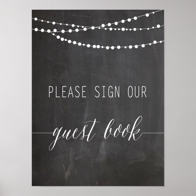 Poster Mariage du livre d'invité | Calligraphie (Devant)