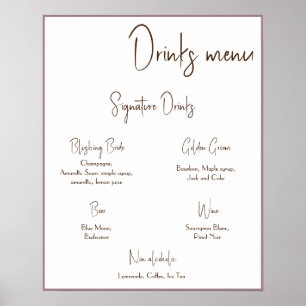 Poster Mariage du menu Boissons