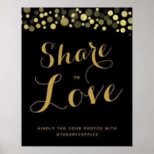 Poster Mariage Gold & Black sur les médias sociaux