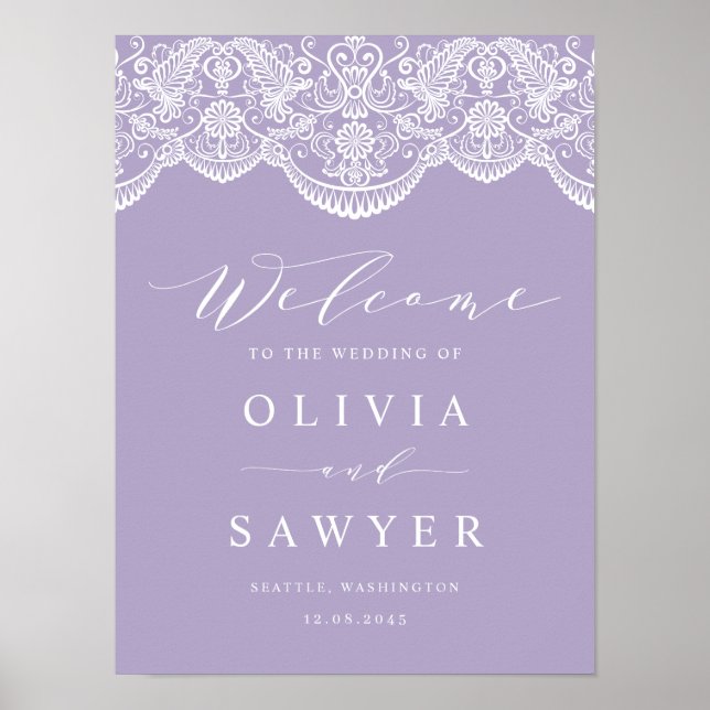 Poster Mariage Lilac Brocade Lace (Devant)