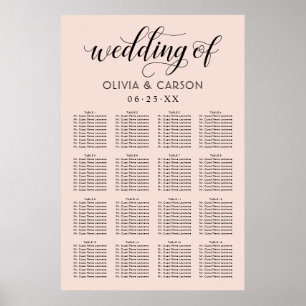 Poster Mariage moderne Blush et Black Script