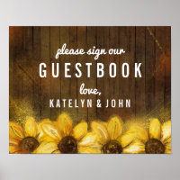 Mariage Rustique Tournesols S'il vous plaît signer