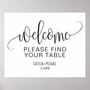 Poster Mariage rustique Trouvez votre panneau de table (n