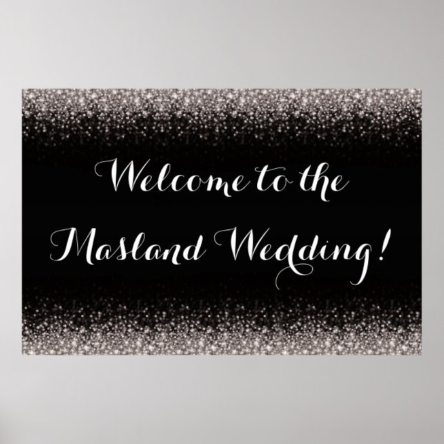 Poster Mariage Silver Black Hollywood Glitz (Devant)
