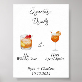 Poster mariage - Son et ses cocktails Signature