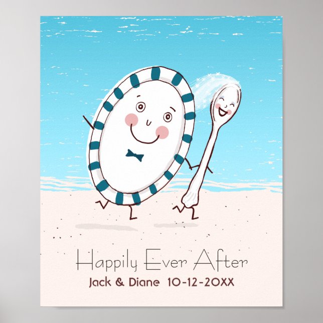 Poster Mariage sur la plage The Dish Runs Away with the S (Devant)