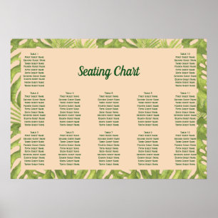 Poster Mariage Vert Tropical et Rose