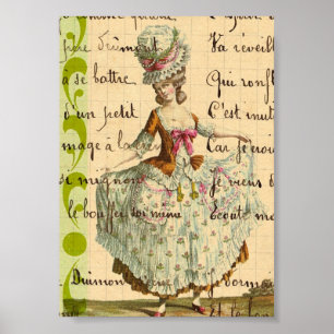 Poster Marie, Vintage Art numérique-Dame