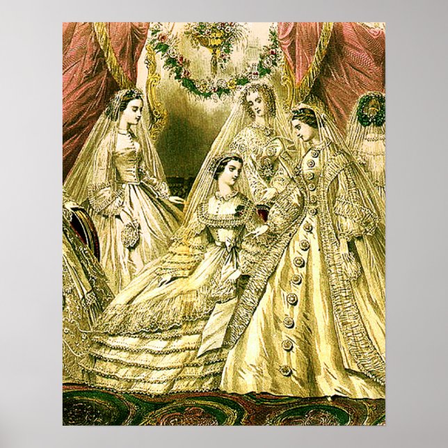 Poster Mariée Antique Mariage Vintage (Devant)