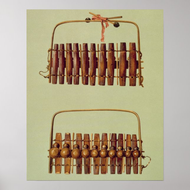 Poster Marimba, vue avant et arrière, sud-africain, de (Devant)