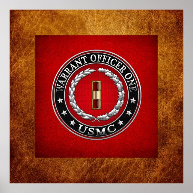 Poster Marines des États-Unis : Adjudant un (USMC WO-1) [ (Devant)