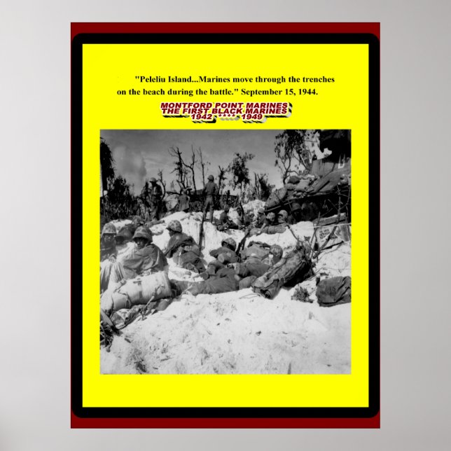 POSTER MARINES NOIRES DANS LES TRENCHES 1944 (Devant)