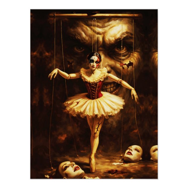 Poster Marionnette Danseuse de Ballet Effrayante Art de P (Devant)