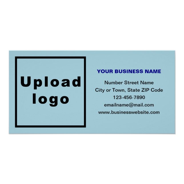 Poster Marque d'affaires sur rectangle bleu clair brillan (Devant)