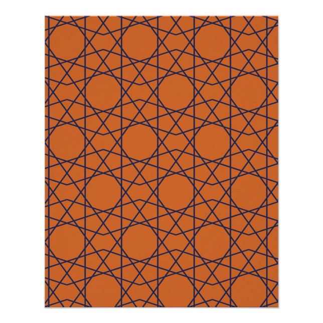 Poster Marrakech Indigo Géométrie (Devant)