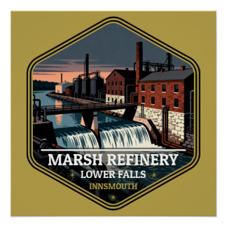 Poster Marsh Raffinerie Lower Falls Innsmouth Vintage Voy
