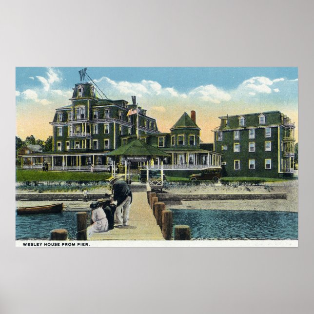 Poster Martha's Vineyard, Pier View of the Wesley House (Devant)