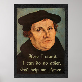Poster Martin Luther Je Suis Ici Citation Religieuse