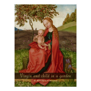 Poster Martin Schongauer La vierge et l'enfant dans le ja