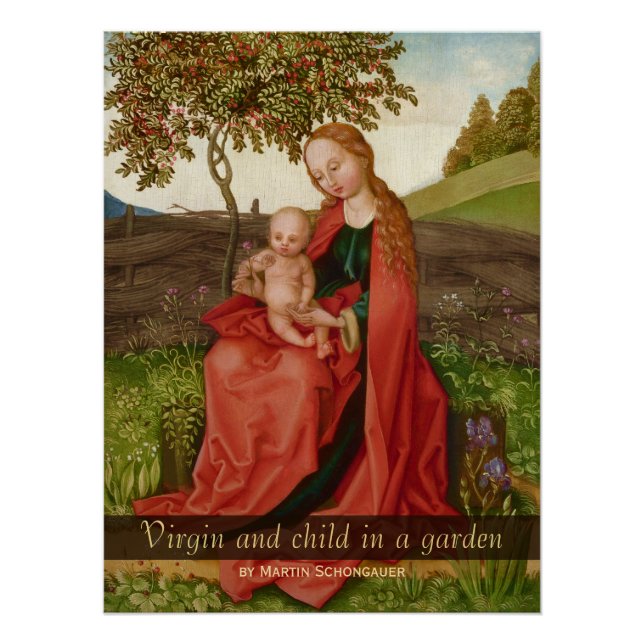 Poster Martin Schongauer La vierge et l'enfant dans le ja (Devant)