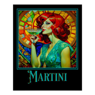 Poster Martini Art Nouveau