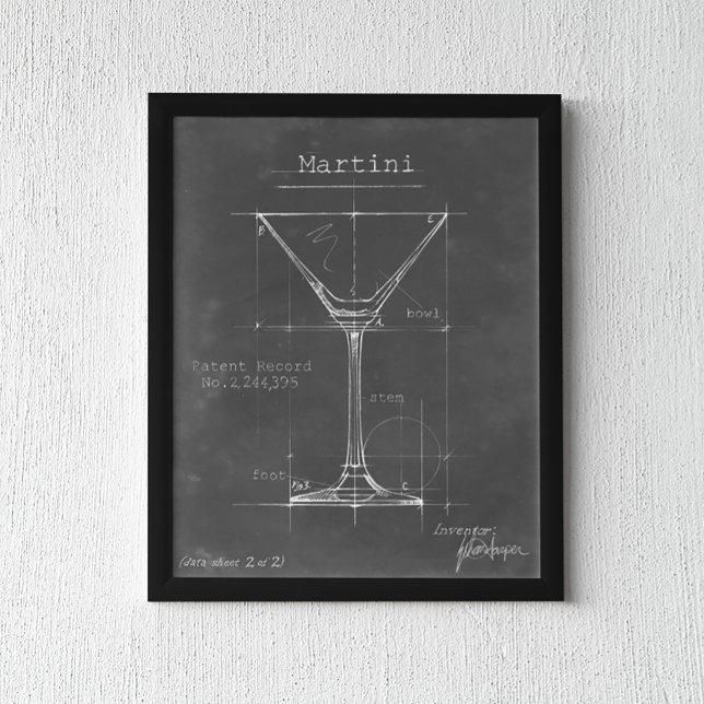 Poster Martini noir et blanc Plan directeur (Créateur téléchargé)