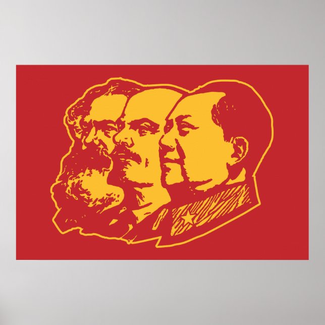 Poster Marx Lenin Mao Portrait (Devant)
