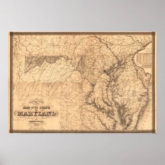 Poster MarylandCarte panoramiqueMaryland (Devant)