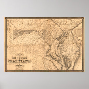 Poster MarylandPanoramic MapMaryland