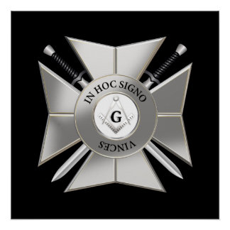 Poster Masonic cross
