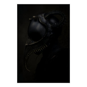 Poster Masque de docteur de la peste Cornes d'obsidienne 