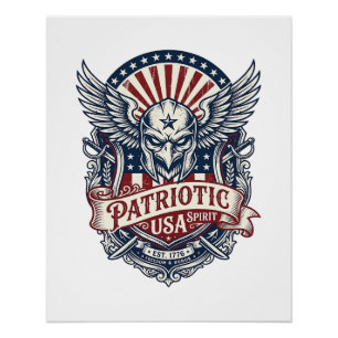Poster Masque de gardien patriotique Inspiré de la libert