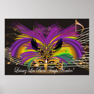 Poster Masque de Gras d'Affiche-Mardi la reine
